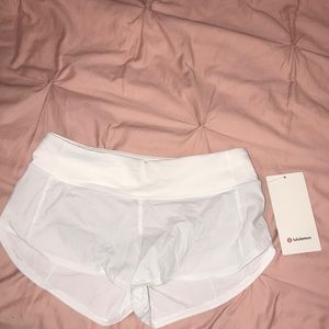NWT White Speed Up Lululemon Shorts
